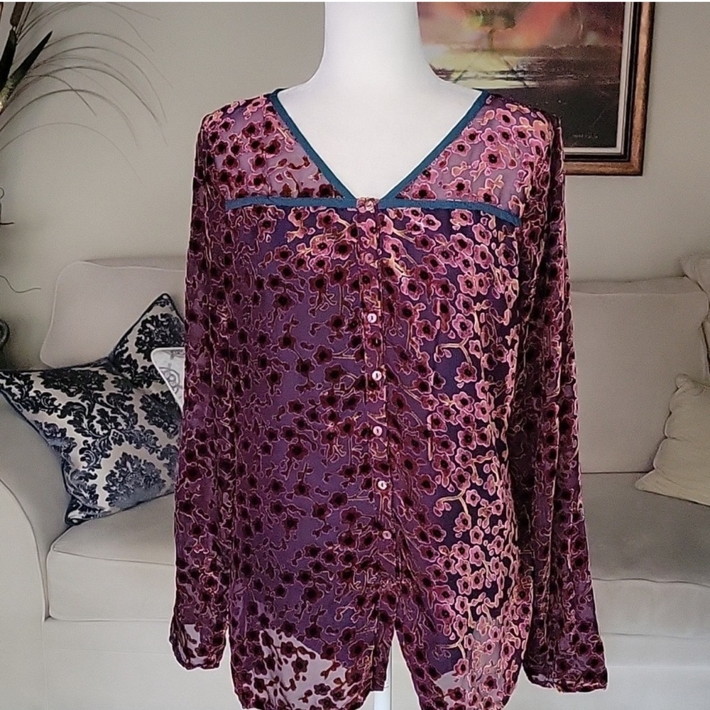 Sundance  crushed velvet tunic top size M